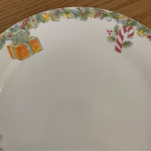 Corelle Corning Christmas Joy Salad Dessert Appetizer Plate 7.5 in 1990s Set 4 - Picture 3 of 8